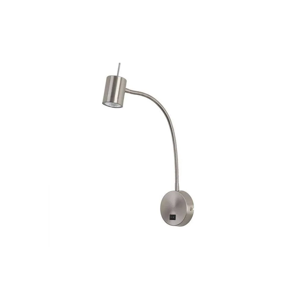 Netlighting Bas Wall Reading Light Satin Nickel 1x GU10 in Grey