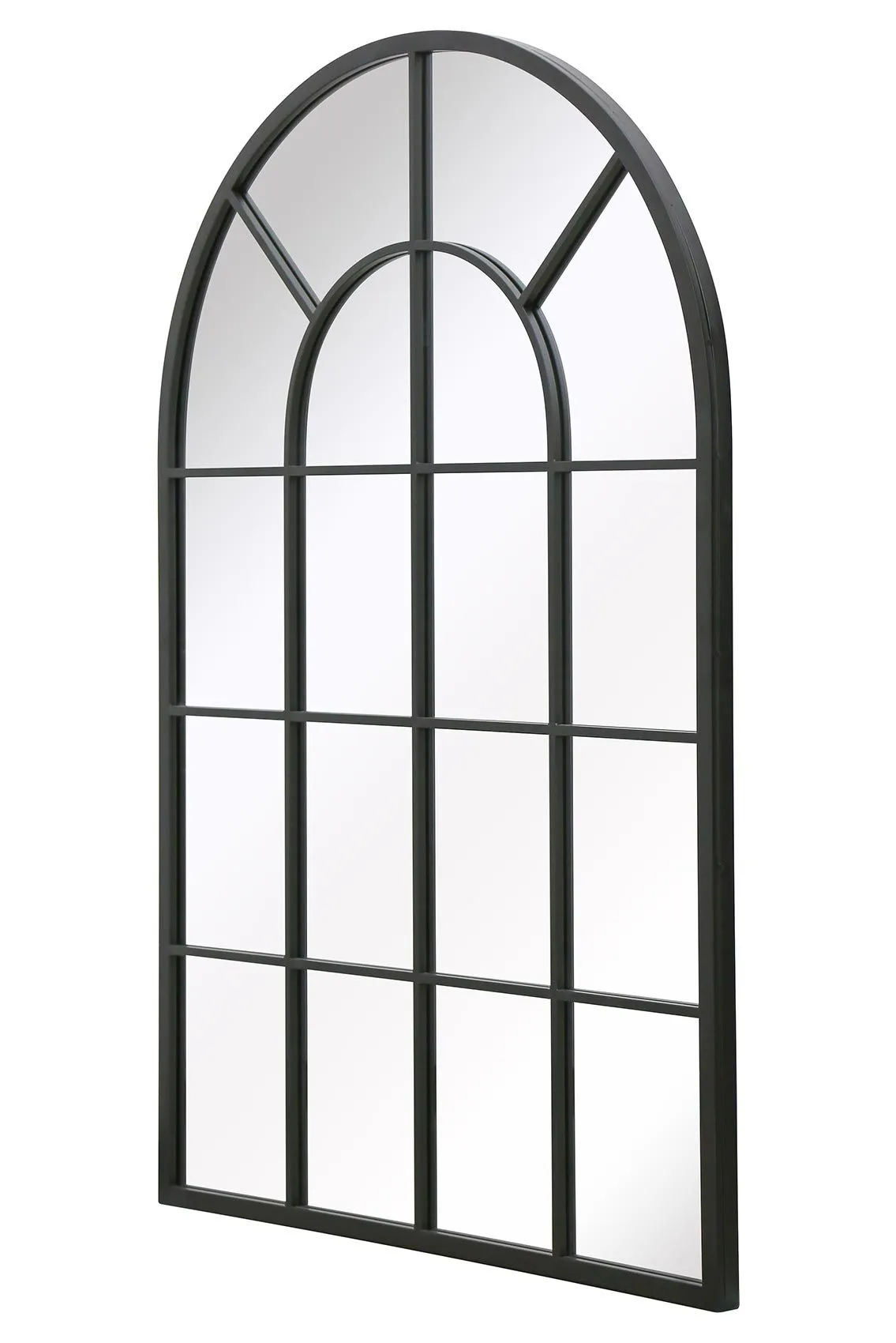 MirrorOutlet Black Framed Arched Window Leaner/Wall Mirror 47" X 31" (120x80CM) 4