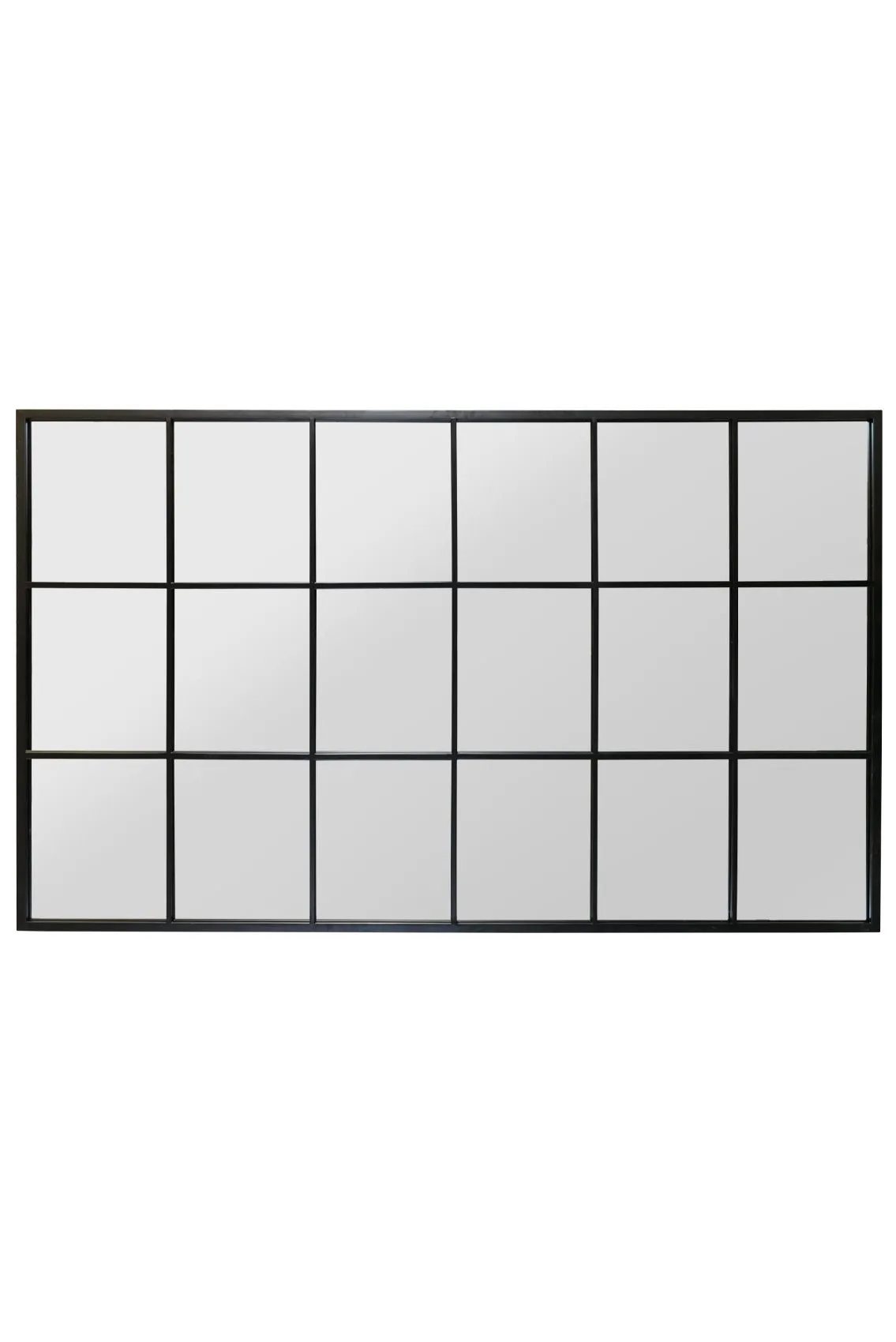 MirrorOutlet The Fenestra Black Modern Window Leaner / Wall Mirror 79" X 47" 200CM X 120CM 4