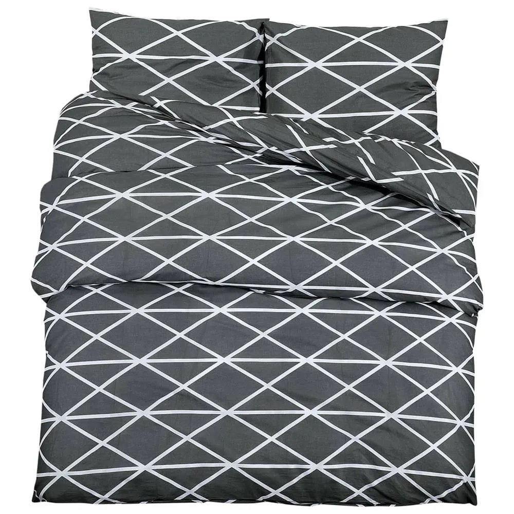 Berkfield Home Duvet Cover Set Grey 225x220 cm Cotton