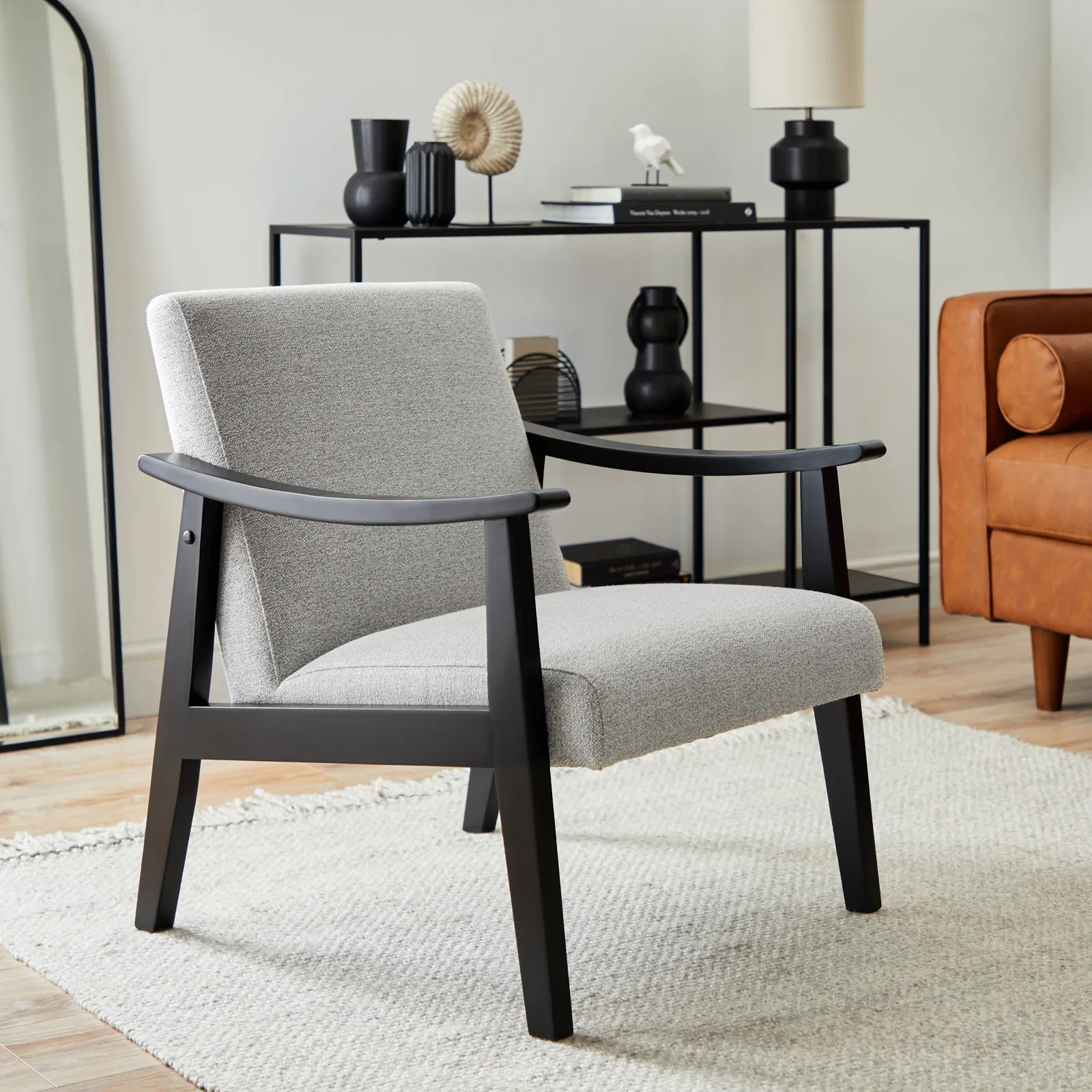 Merrick Boucle Armchair Grey