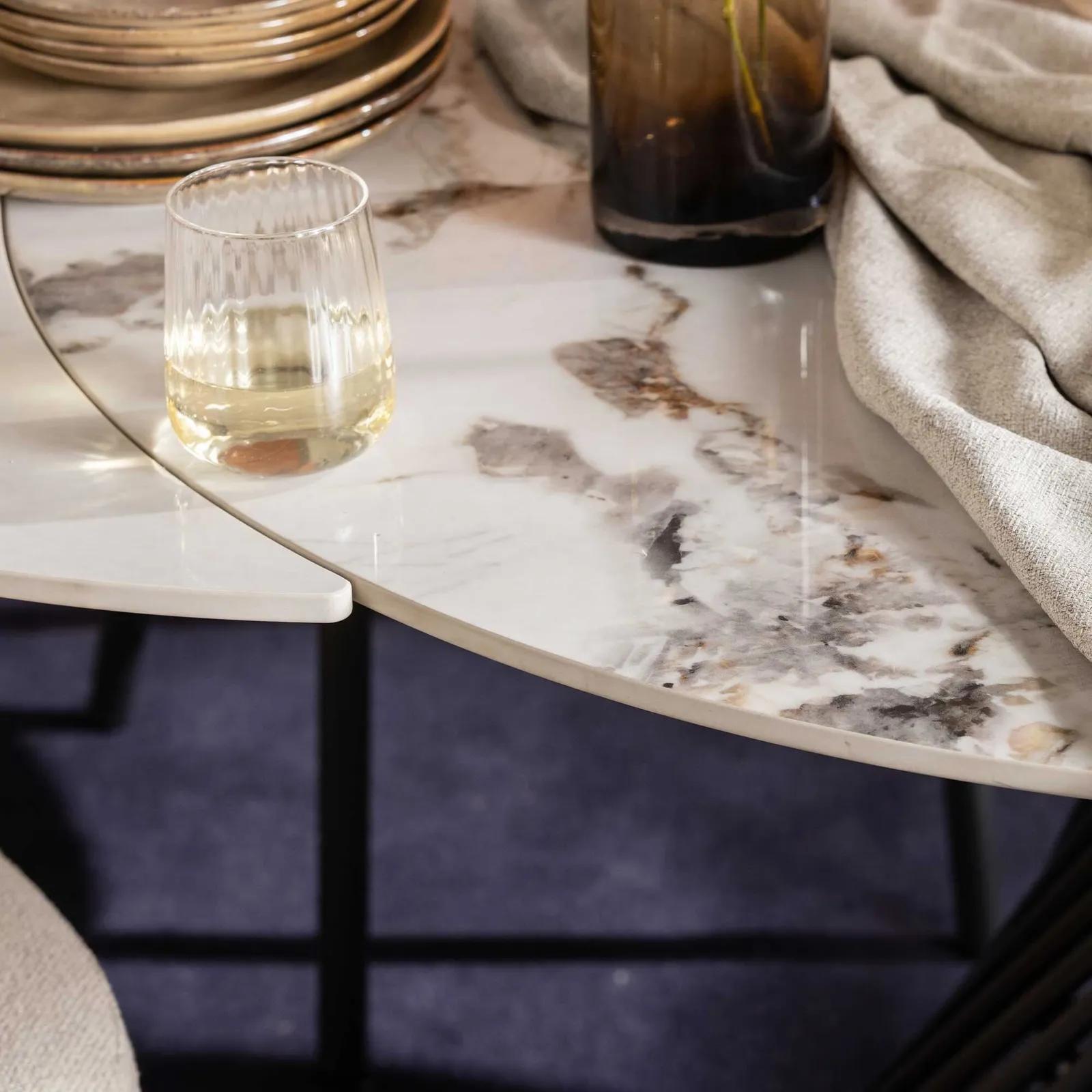Mendal 120Cm Extending Dining Table, Round, White Ceramic | Barker & Stonehouse 4