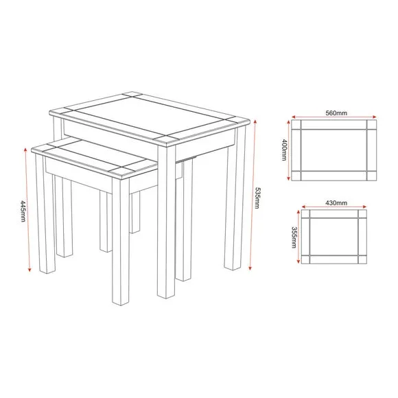 Return - Panama Nest of 2 Tables, Pine 2