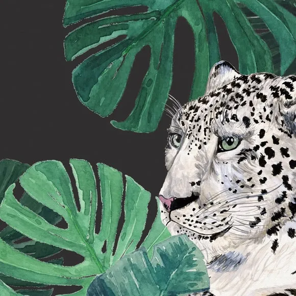 Jungle Snow Leopard Rectangle Cushion Cover 2