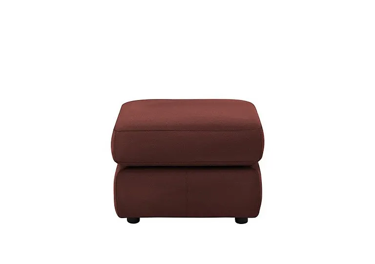 Avon Leather Storage Footstool - Capri Claret
