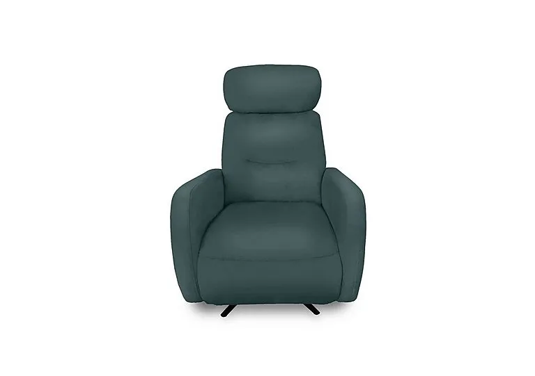 Designer Chair Collection Tokyo Leather Manual Recliner Swivel Chair - BV Lake Green