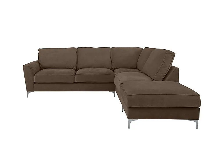 Legend Classic Back Fabric Right Hand Facing Corner Sofa - Kingston Nutmeg