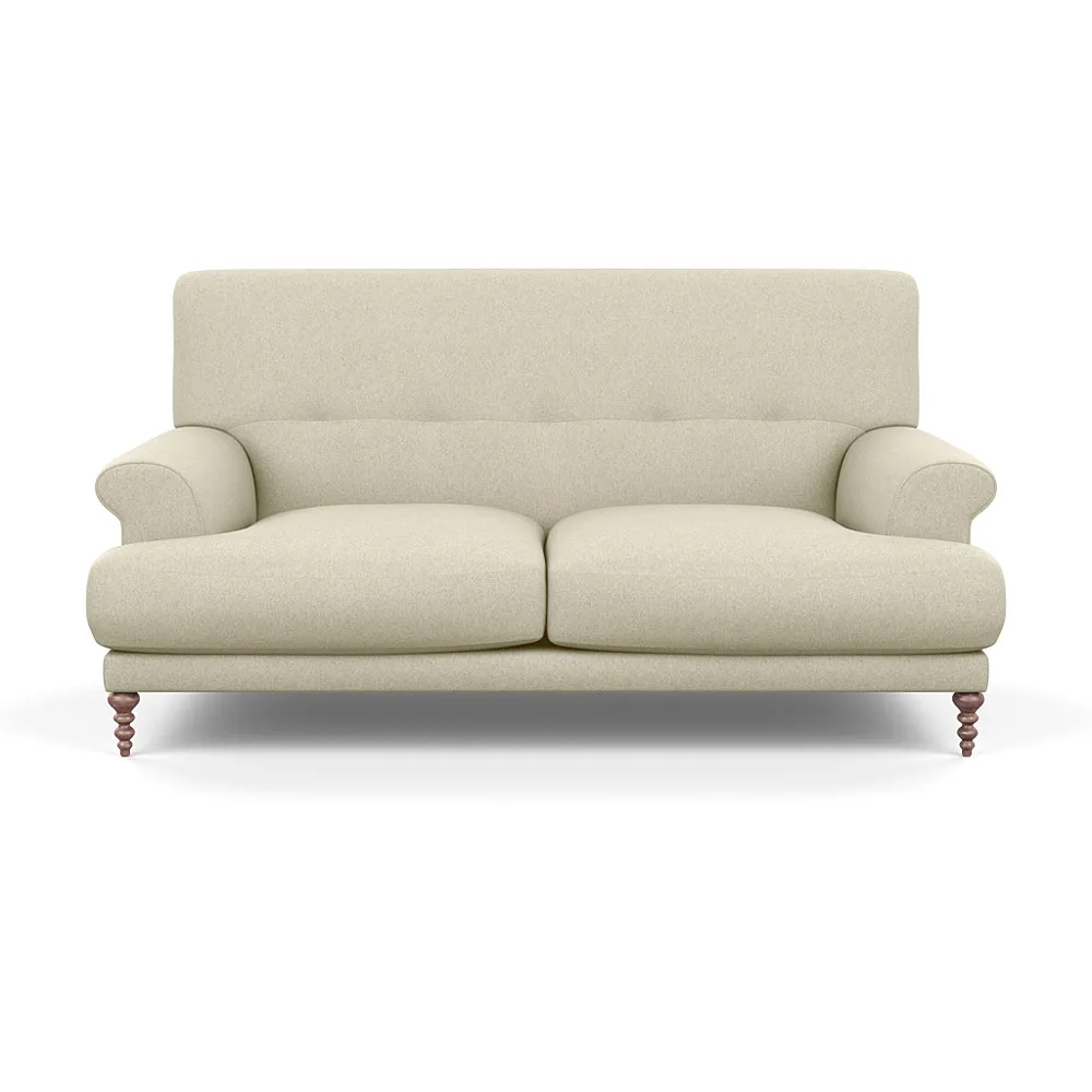 SCP Oscar 2 Seater Formal Sofa Cotton Grain Walnut Feet