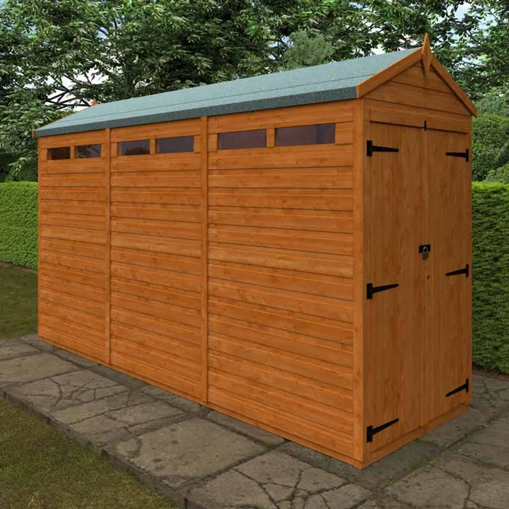 Buttercup Farm 12x4 Flex Apex Security Double Door 12mm Flex - L353.8xW115xH219.2 cm in Burnt Orange 2