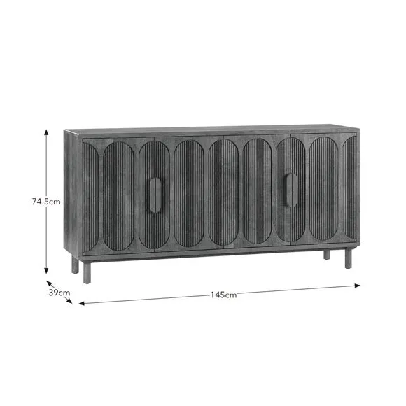 Khari 4 Door Large Sideboard, Mango Wood 6