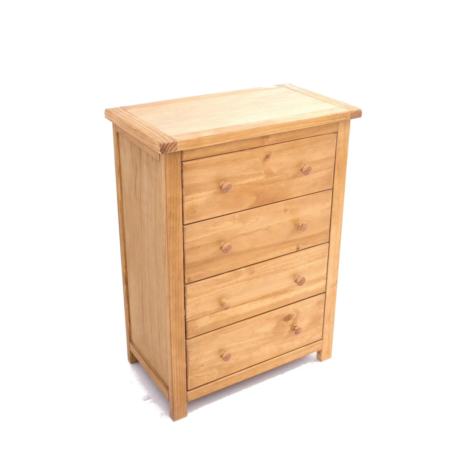 Cabinet Bits Lugo 4 Drawer Chest of Drawers Wood Knob in Light Brown 3