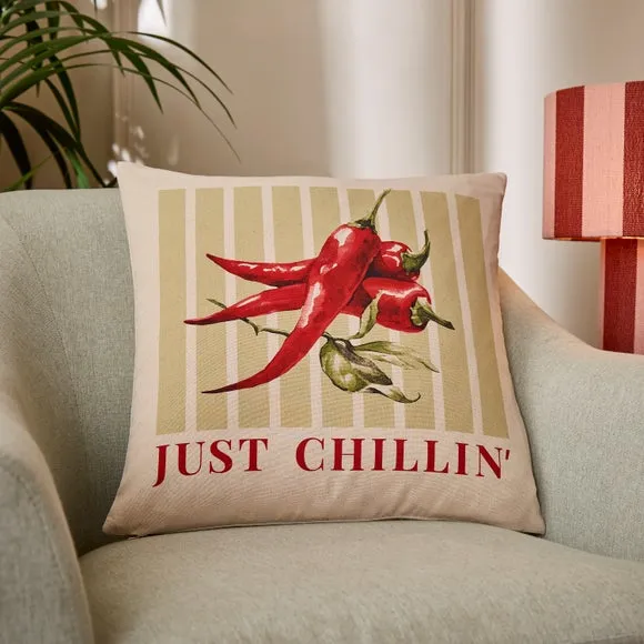 Just Chillin' Cotton Square Cushion Cover 1