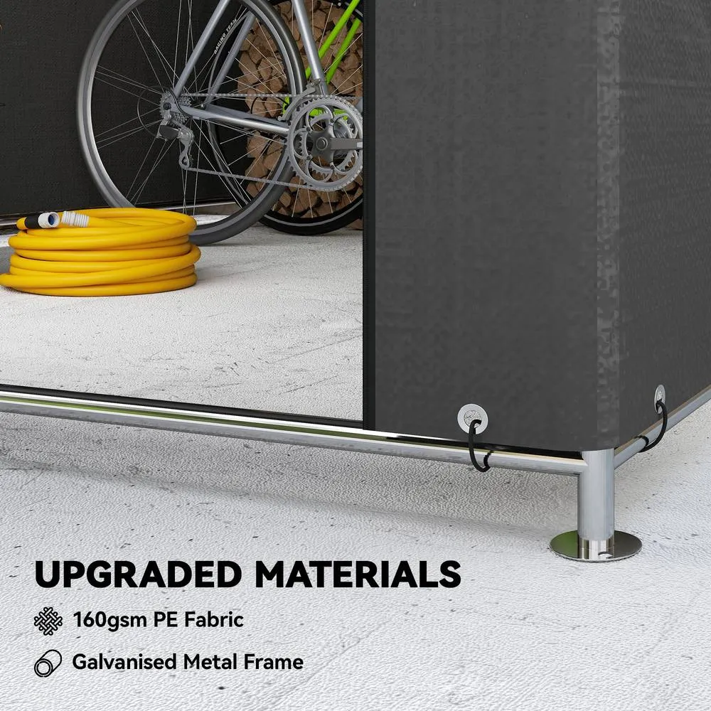 OUTSUNNY 6.6 x 7.8ft Garden Storage Shed Tent Bike Tent, Dark Grey 4