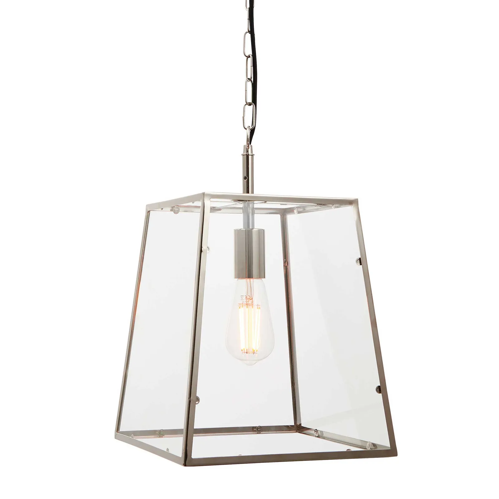 Nickel Lantern Pendant Light, Silver Glass | Barker & Stonehouse 2