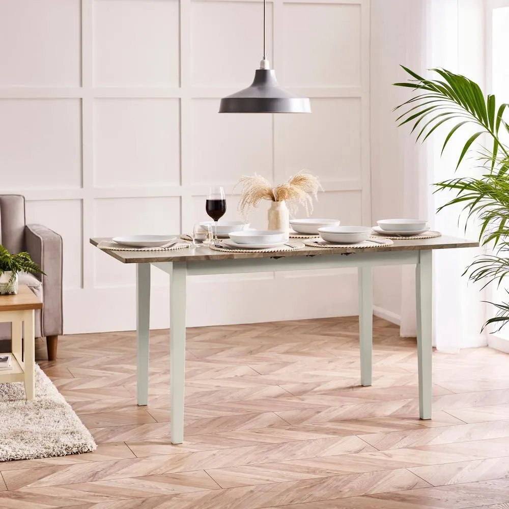 FurnitureboxUK Salcombe Extending Light Grey Wooden Table & 6 Whitby Dining Chairs 2