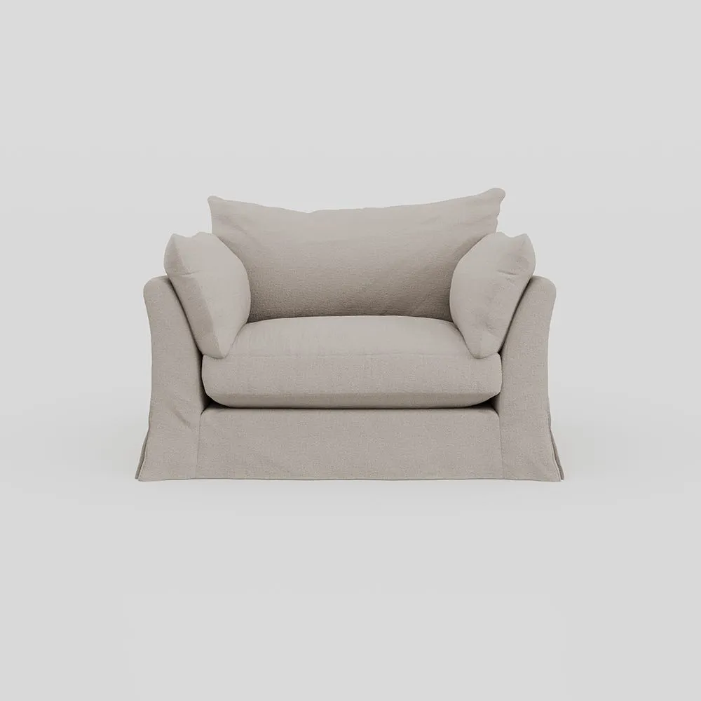 Heal's Tailor Loose Cover Loveseat Capelo Linen Sea Salt Natural Beech Feet 1