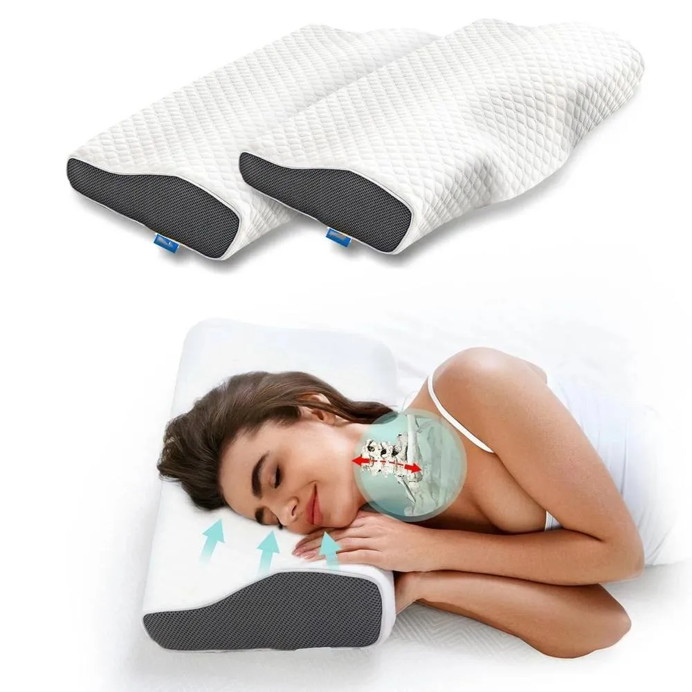 VOGREX Pillow Orthopedic Pillow Ergonomic Cervical Pillow Anti Snore Pillow in White