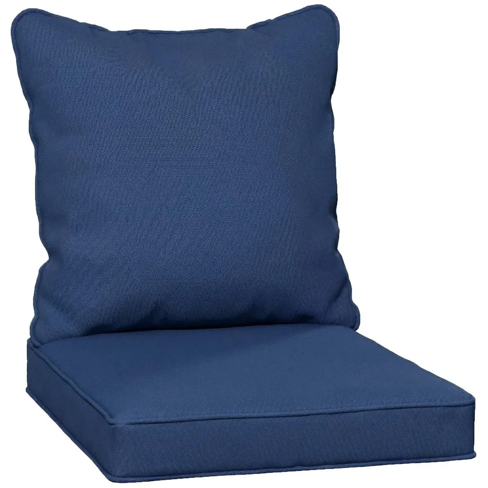 OUTSUNNY Garden Chair Cushion with Seat & Back Pad, CUSHION ONLY in Blue 2