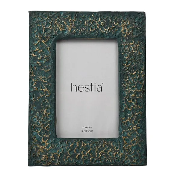 Hestia Teal & Imprinted Gold Photo Frame 2