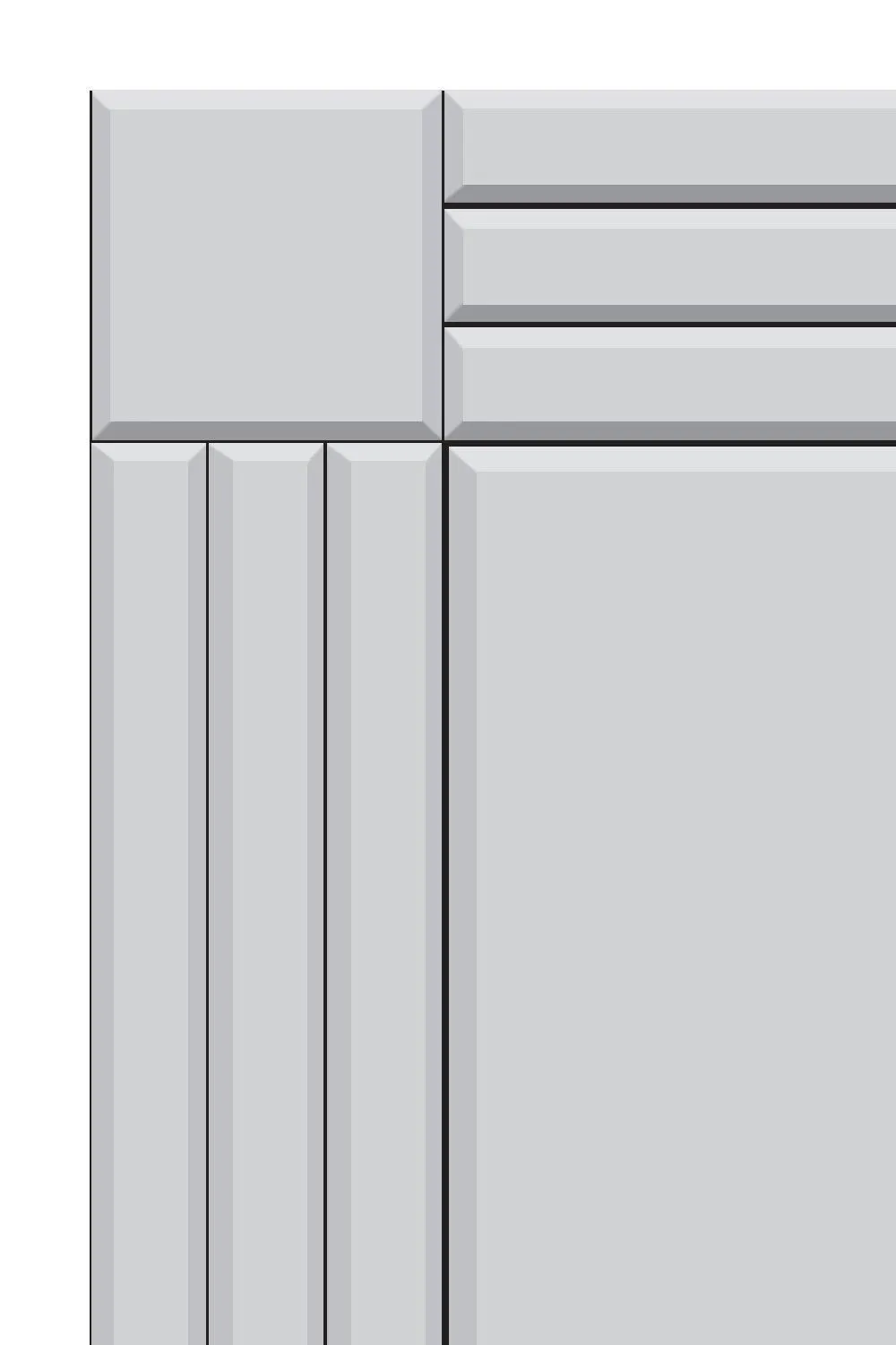 MirrorOutlet 'Milton' All Glass Bevelled Square Corner Wall Mirror 90 x 60 CM in Clear 3