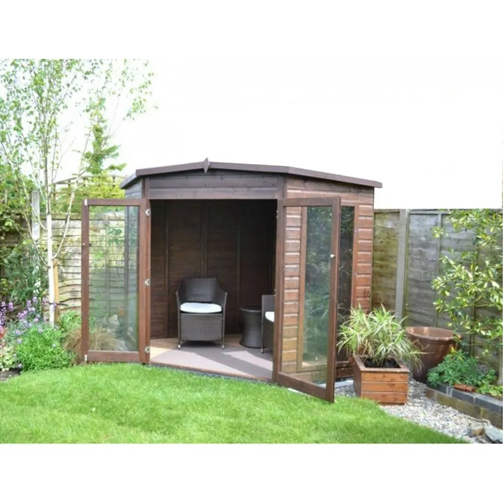 Shires Barclay Shiplap Summerhouse Garden Sun Room Approx 7 x 7 Feet in Brown 5