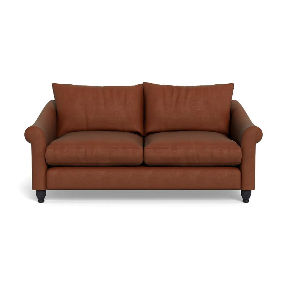 Heal's Devon 3 Seater Sofa Smart Luxe Velvet Tawny Black Feet 1