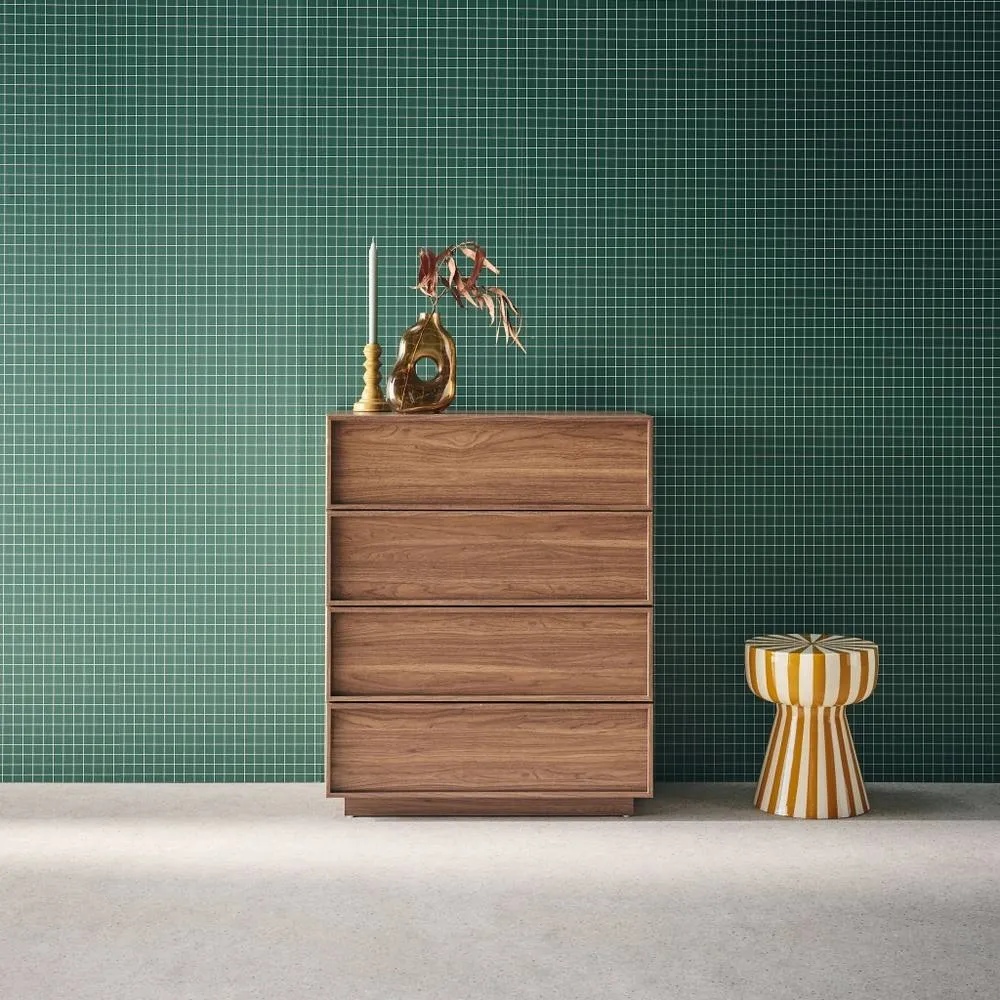 sweeek Chest of 4 drawers wood effect 80 cm in Dark Brown