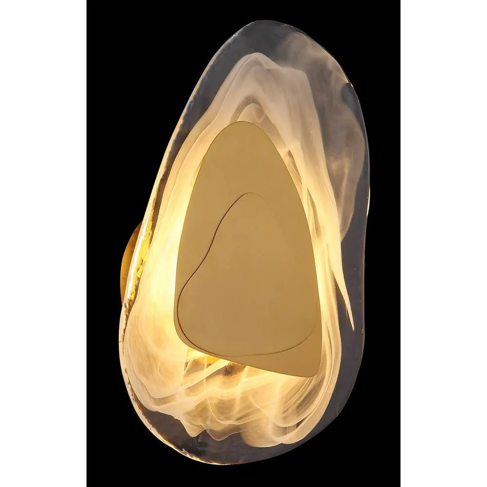 Netlighting Dorsey Wall Lamp Brass Coloured Matt Glass Shade LED 3000K in Gold 3
