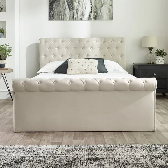 Chesterfield Linen Ottoman Bed Frame 5