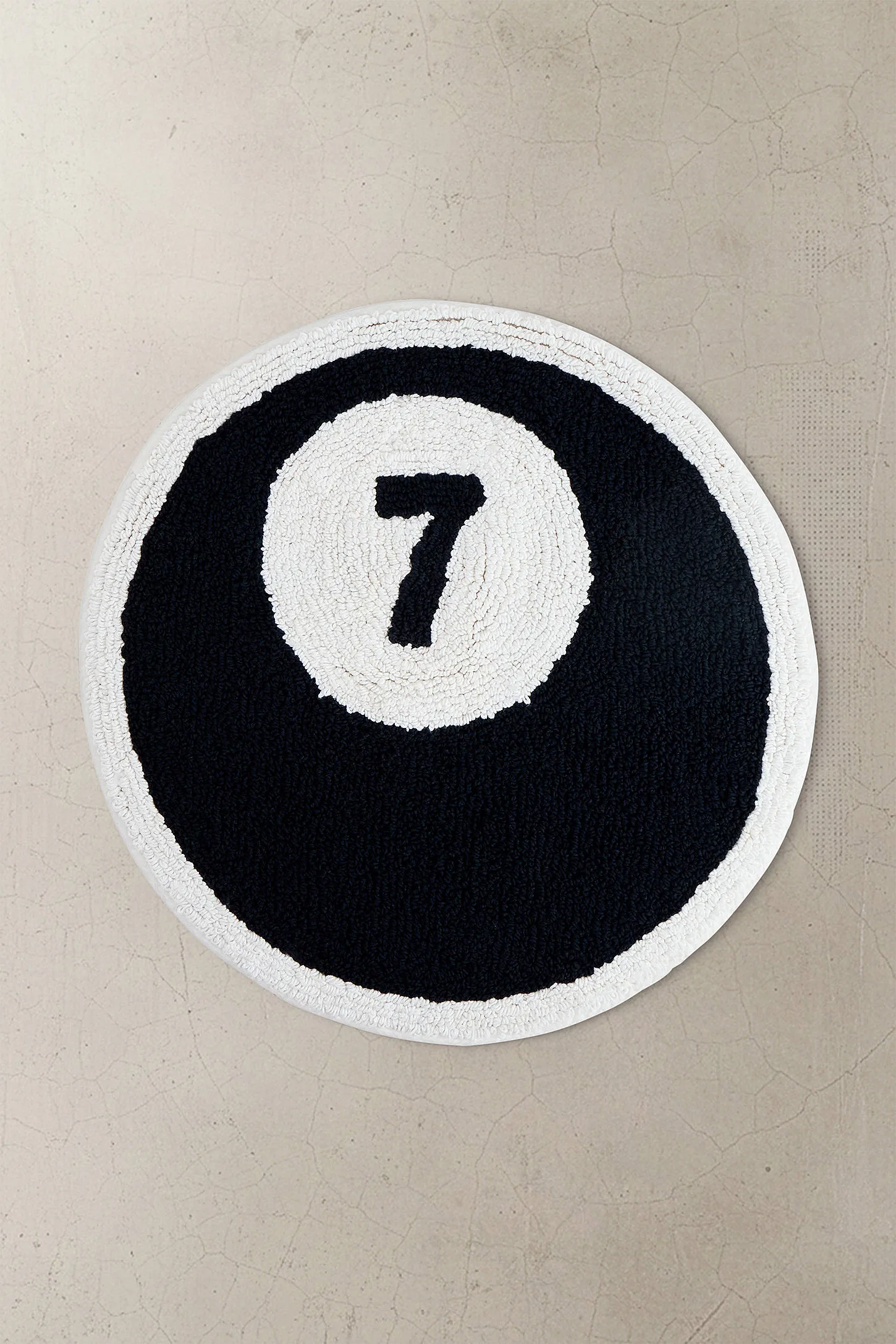 Mini Lucky 7 Bath Mat - Black/White