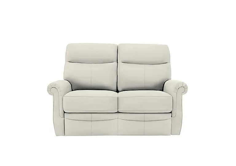 Avon Small 2 Seater Leather Sofa - Oxford Light Grey