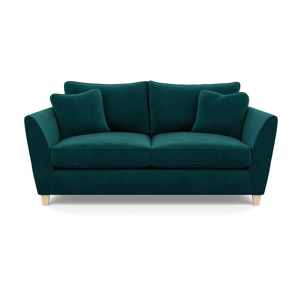 Heal's Torino 3 Seater Sofa Smart Luxe Velvet Ocean Natural Feet 1
