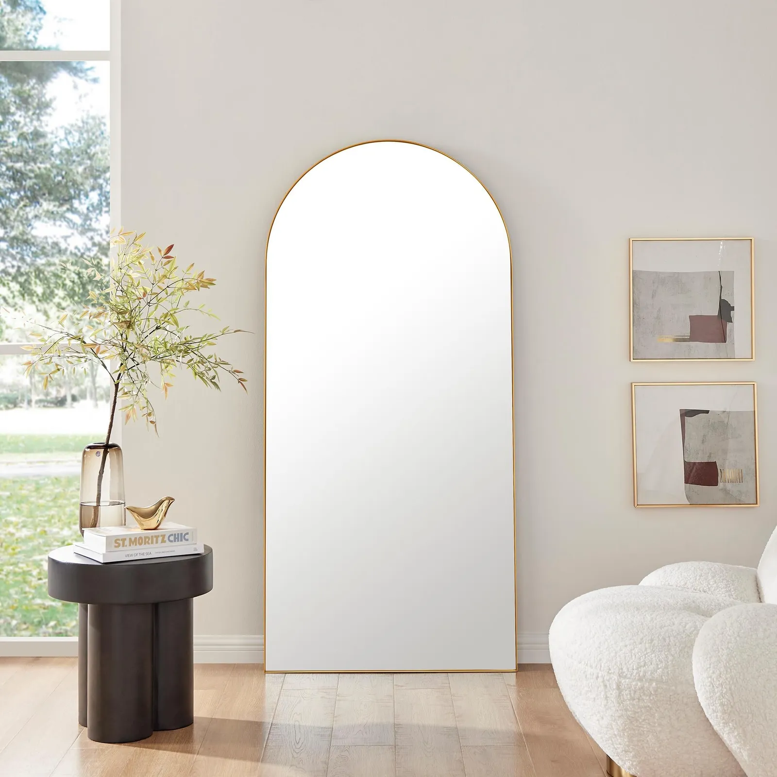 FurnitureboxUK Ottilie Large Full Length Arch Decorative Wall Mirror in Gold