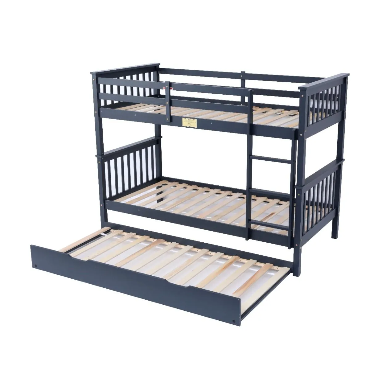 Flair Zoom Wooden Detachable Bunk Bed with Trundle in Grey 6