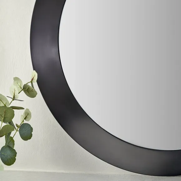 Angled Metal Frame Round Wall Mirror 2