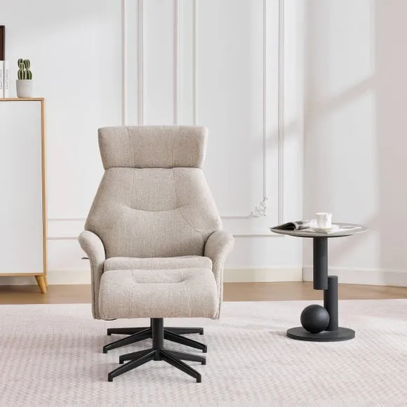 Turiff Manual Recline Swivel Chair and Footstool 4