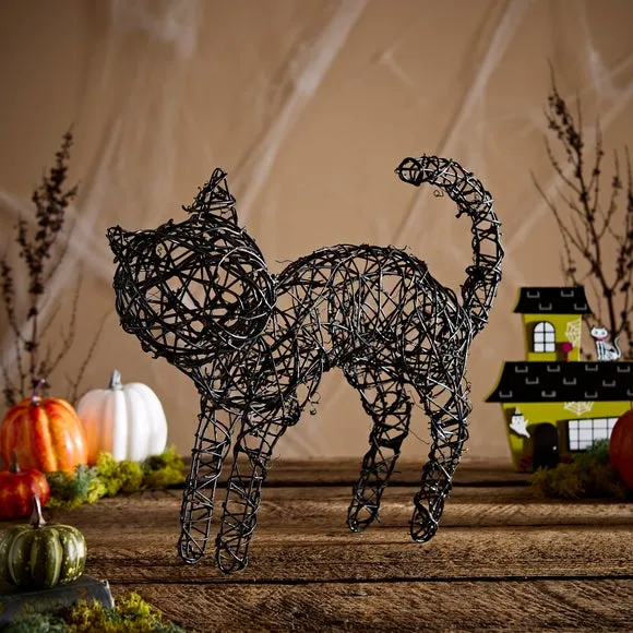 Black Scared Cat Decoration