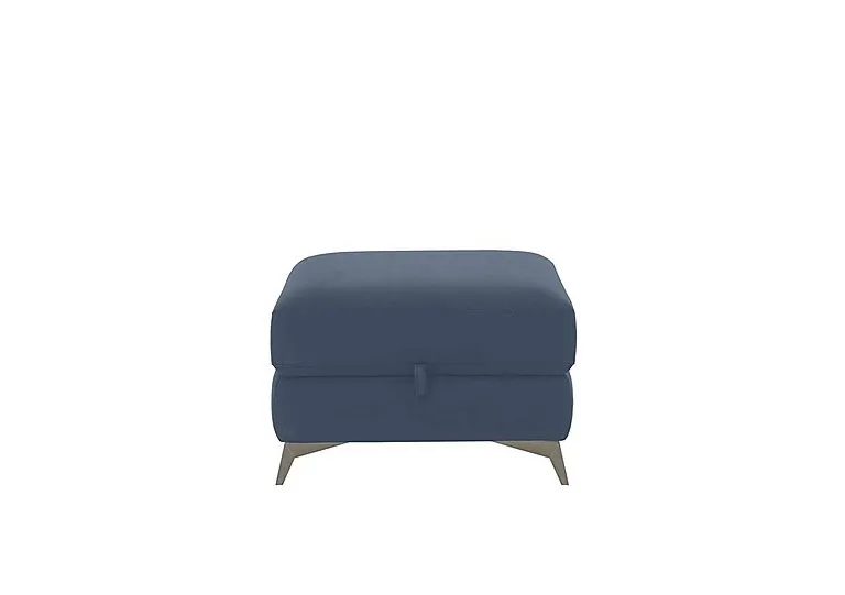 Missouri Fabric Storage Footstool - Blue