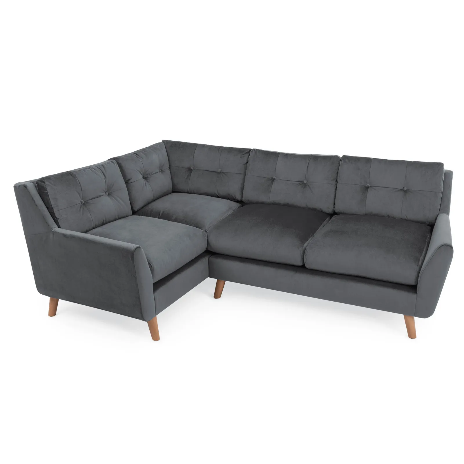 Halston Velvet Corner Sofa Grey