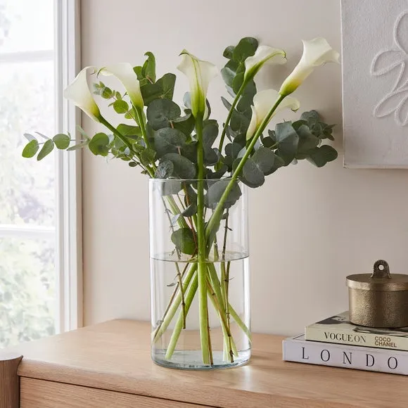 Cylinder Glass Vase, 29cm