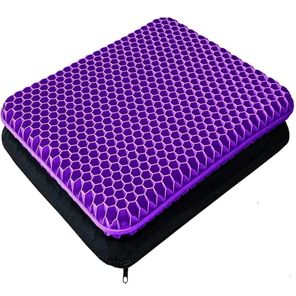 NESTLUNE Double Thick Honeycomb Gel Cooling Seat Cushion in Purple