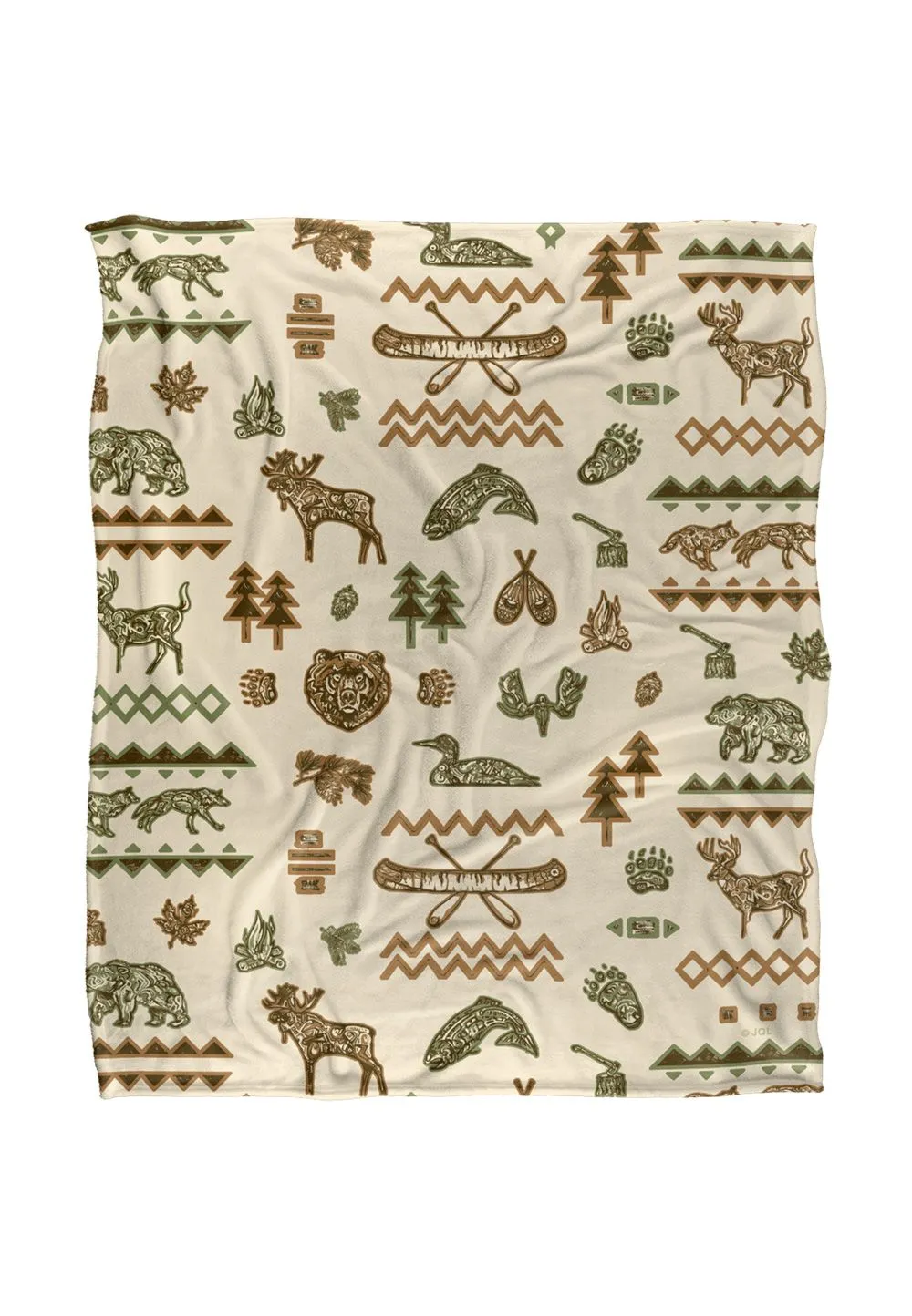 JQ Licensing Lodge Cabin Silky Touch Super Soft Throw Blanket 152 X 127 cm in White