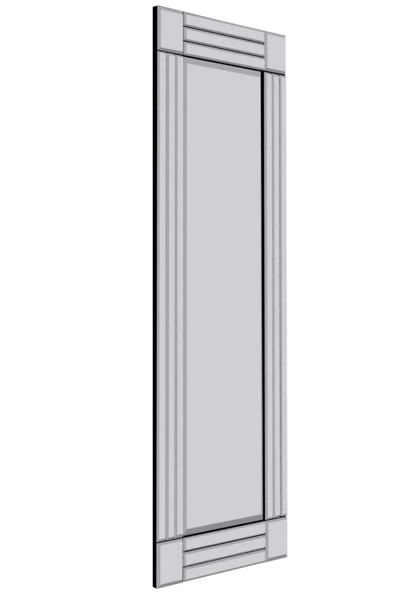MirrorOutlet All Glass Bevelled Square Corner Cheval Mirror 5Ft X 1Ft3 150 X 40cm in Silver 5