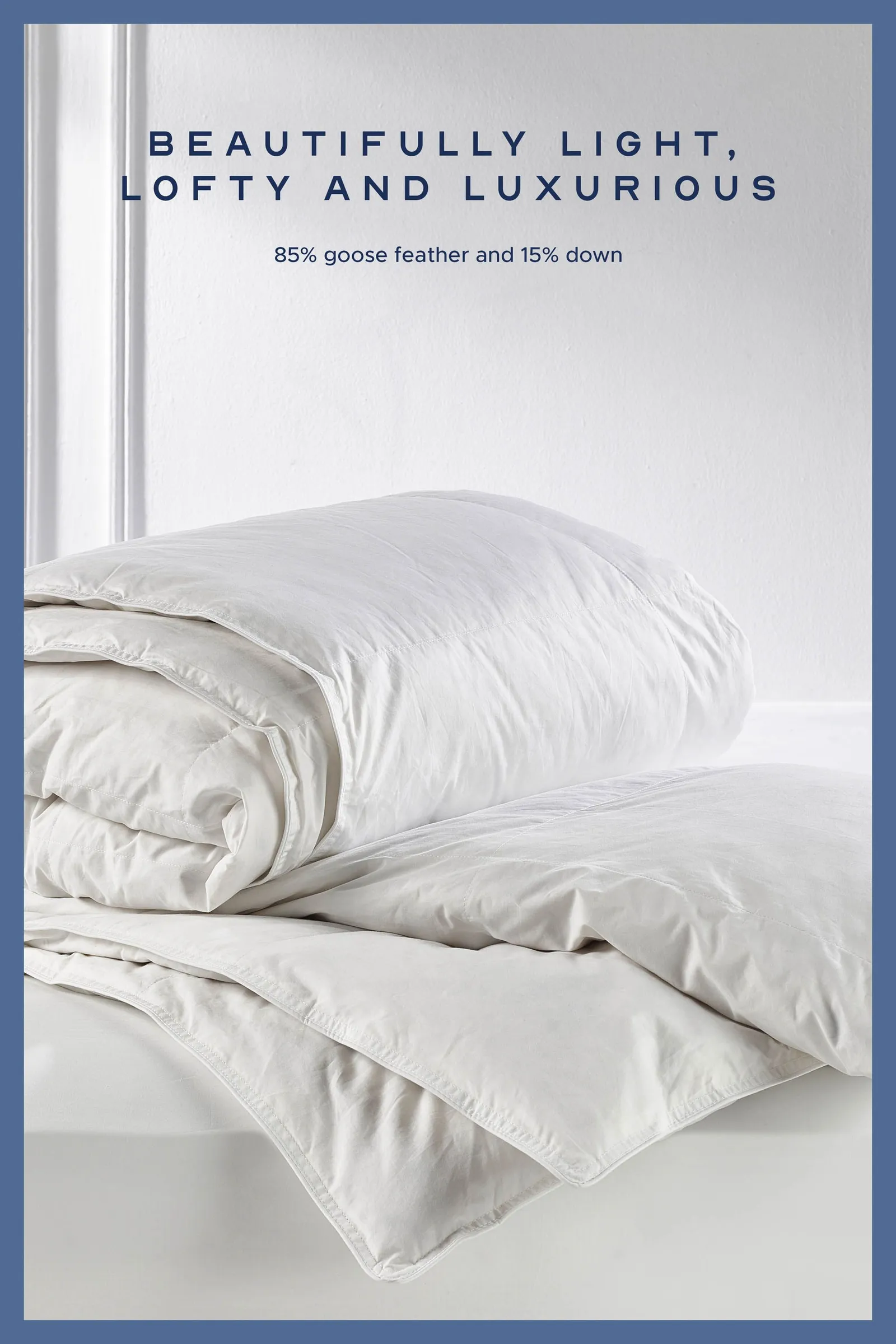 Snuggledown Hotel Goose Feather & Down 13.5 Tog (4.5+9 tog) Duvet With 2 Pillows in White 4