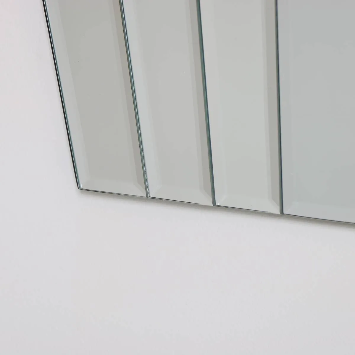 Melody Maison Large Art Deco Fan Frameless Wall Mirror in Clear 4