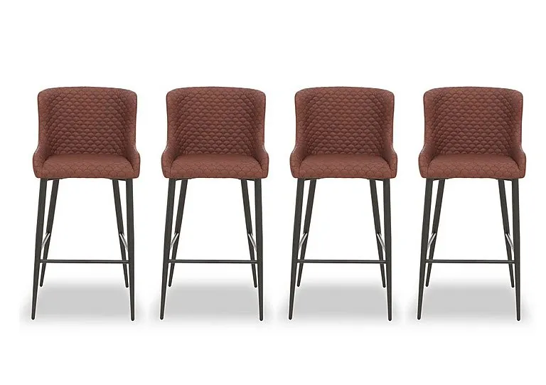 Hanoi Set of 4 Faux Leather Bar Stools