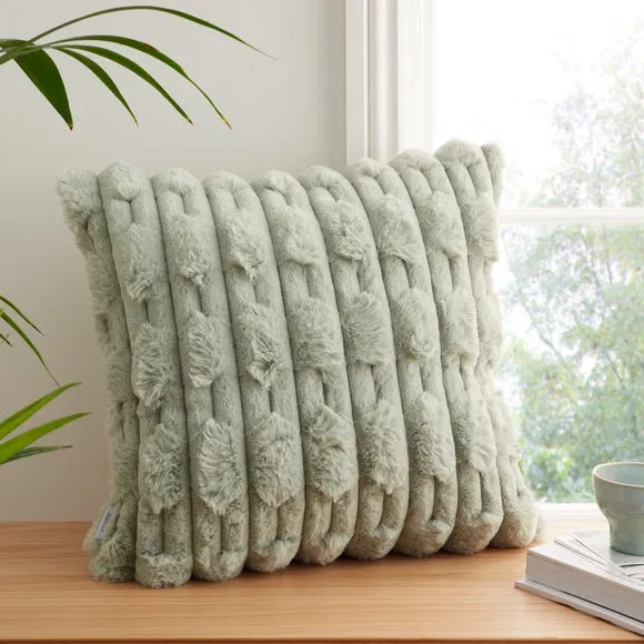 Bianca Carved Faux Fur Square Cushion 1