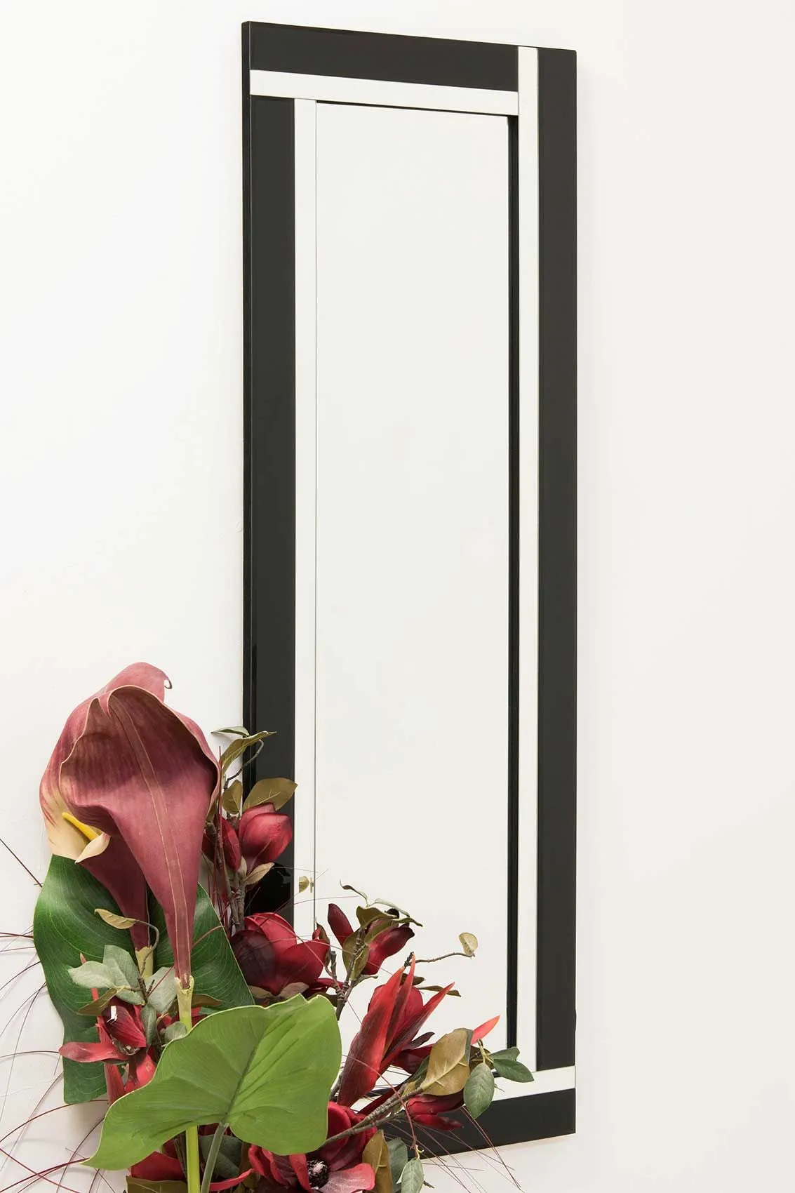 MirrorOutlet Aston Black All Glass Wall Mirror 120 x 40 CM 5