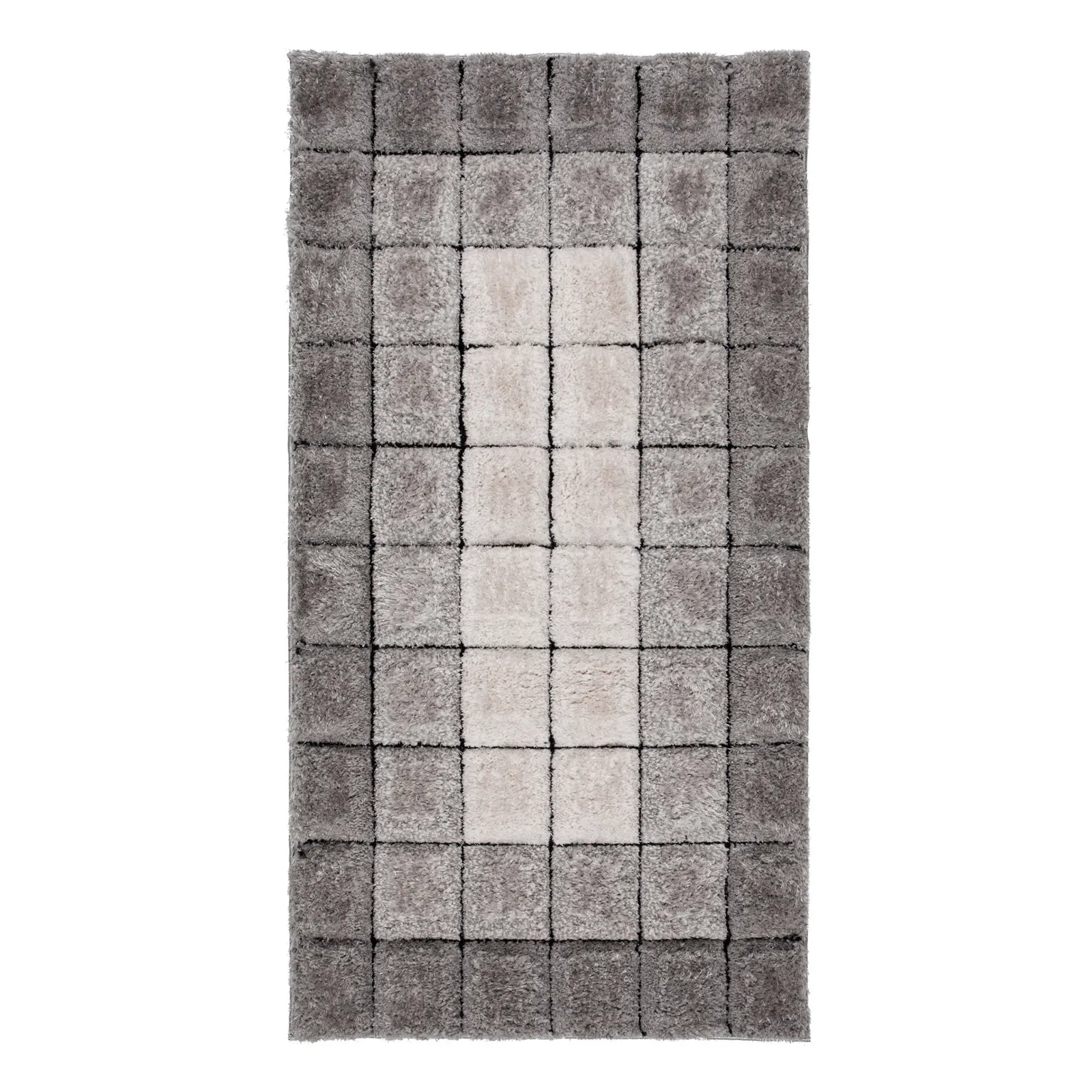 Velvet 3D Cube Rug Grey