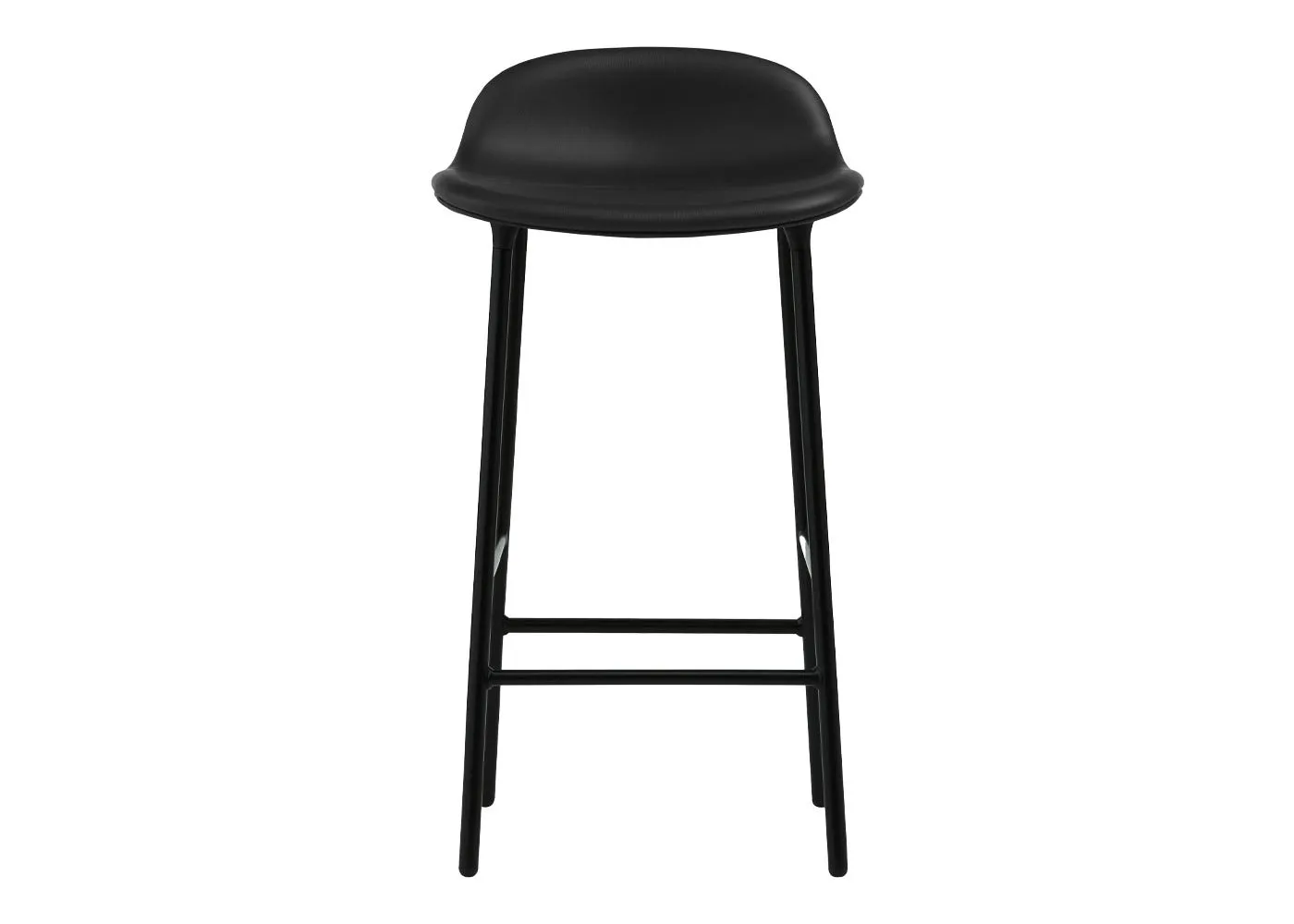 Normann Copenhagen Form Barstool in Ultra Leather 41599 with Black Steel Legs 1